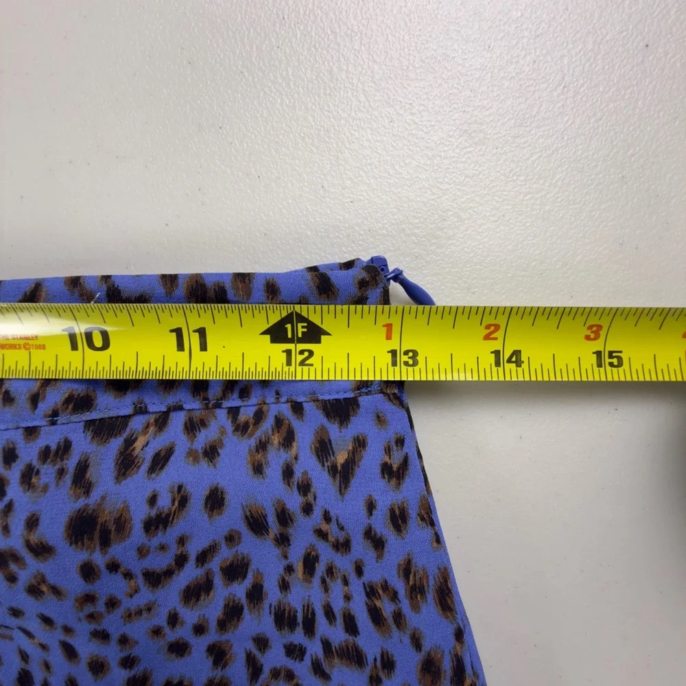 NWT Skies Are Blue Animal Print A-Line Skirt Brown Blue Size XS